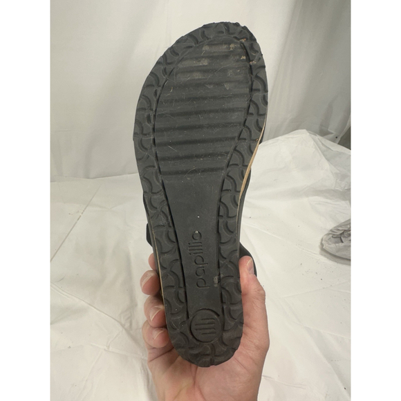 Birkenstock by Papillo Black Leather Samira Wedge Sandal Shoe size 9 - Picture 7 of 16